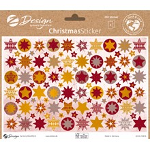 Z-Design Weihnachtssticker, Papier, Sterne, mehrfarbig