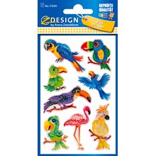 Z-Design Glitter Sticker, Vögel, 8 Aufkleber