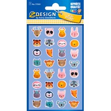Z-Design Glossy Stickers, Tierköpfe, 32 Aufkleber