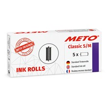 METO Tintenrollen für Preisauszeichner Classic S/M, ProLine S/M (für 26x12 mm & 26x16 mm Etiketten) 5 Stück, schwarz