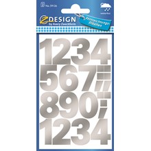 Z-Design Folien Sticker Zahlen wetterfest silber