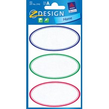 Z-Design Haushaltsetiketten oval bunt