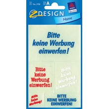 Z-Design Hinweisetiketten Keine Werbung