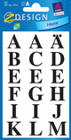 ZD-3723 - Z-Design Buchstabenetiketten, Folie, schwarz, Schrift Times Bold 62pt