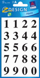 ZD-3724 - Z-Design Zahlenetiketten, schwarz, Folie Schrift Times Bold 62pt