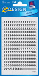 ZD-3765 - Z-Design Zahlen abreibbar, schwarz, Schrift Univers Bold 16pt