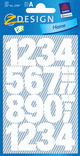 ZD-3787 - Z-Design Zahlen wetterfest, weiß, Schrift Univers Bold 100pt