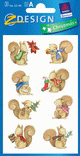 ZD-52140 - Z-Design Papier Sticker Tiere mit Schal