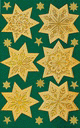 ZD-52251 - Z-Design Weihnachtssticker Goldfolie Relief Sterne gold
