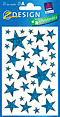 ZD-52259 - Z-Design Weihnachtssticker Effektfolie Sterne blau/gold