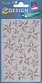 ZD-52287 - Z-Design Weihnachten Metallic Sticker, Sterne, silber