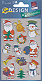 ZD-52289 - Z-Design Weihnachten Metallic Sticker, Weihnachtsmann + Schneemann