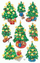 ZD-52310 - Z-Design Weihnachtliche Sticker beglimmert Christbäume