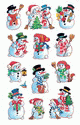 ZD-52335 - Z-Design Weihnachtliche Sticker Schneemänner