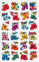 ZD-52341 - Z-Design Weihnachtliche Sticker Adventsstrümpfe 1-24