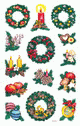 ZD-52414 - Z-Design Weihnachtliche Sticker beglimmert Kränze mit Kerzen