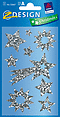 ZD-52667 - Z-Design Weihnachten Glitter Sticker Sterne silber