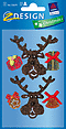 ZD-52679 - Z-Design Weihnachten Plüsch Sticker Elch + Päckchen