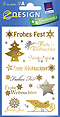 ZD-52720 - Z-Design Weihnachten Sticker Folie transparent, Schriftzüge, gold/silber