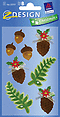 ZD-52727 - Z-Design Weihnachten Collage Sticker Zapfen Farn