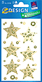ZD-52748 - Z-Design Papier Sticker Sterne, gold, geprägt 