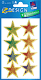ZD-52749 - Z-Design Papier Sticker Sterne, bunt, geprägt