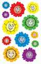 ZD-53446 - Z-Design Sticker beglimmert, Blumengesichter