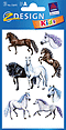 ZD-53692 - Z-Design Papier Sticker, Pferde, gezeichnet