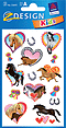 ZD-53693 - Z-Design Papier Sticker, Pferde Herz, gezeichnet