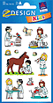 ZD-54135 - Z-Design Papier Sticker, Tierklinik, beglimmert