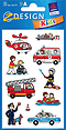 ZD-54137 - Z-Design Papier Sticker, Feuerwehr + Polizei