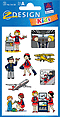 ZD-54138 - Z-Design Papier Sticker, Pilot + Flugzeug