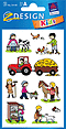 ZD-54140 - Z-Design Papier Sticker, Bauernhof +  Tiere
