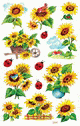 ZD-54171 - Z-Design Blumen-Sticker mit Glimmerstaub Sonnenblumen