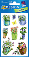 ZD-54366 - Z-Design Blumen-Sticker, Blumen + Töpfe