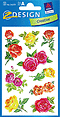 ZD-54370 - Z-Design Blumen-Sticker Folie, Rosen, transparent