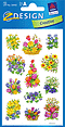 ZD-54443 - Z-Design Blumen-Sticker, Frühling, beglimmert