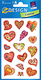 ZD-55155 - Z-Design Papier Sticker Herzen, geprägt