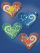 ZD-55435 - Z-Design Sticker Glamour 4 Herzen + Crystals