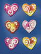 ZD-55436 - Z-Design Sticker Glamour 6 Herzen + Schnörkel
