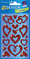 ZD-55804 - Z-Design Glamour Sticker, Herz, rot