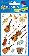 ZD-55810 - Z-Design Deco Sticker, Instrumente, beglimmert