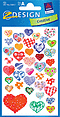 ZD-55811 - Z-Design Deco Sticker, Herzen, beglimmert