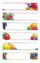ZD-59473 - Z-Design Haushaltsetikett Papier Rahmen Obst