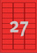 L6003-25 - Avery Zweckform Neonetiketten 63,5x29,6 mm, 25 Bögen, neonrot