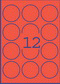 L7670R-25 - Avery Zweckform Neonetiketten Durchmesser 63,5 mm, 25 Bögen, neonrot
