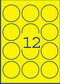 L7670Y-25 - Avery Zweckform Neonetiketten Durchmesser 63,5 mm, 25 Bögen, neongelb