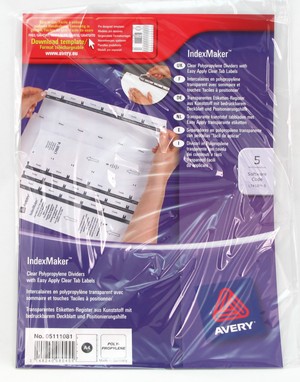 Transparente Etiketten Register