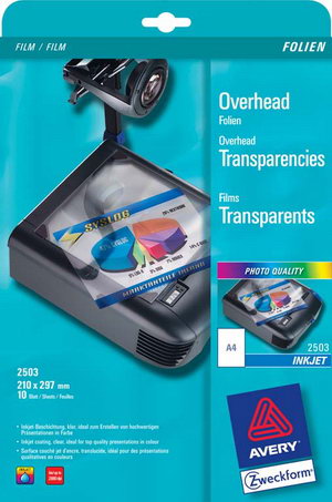 Overhead-Folien für Inkjet-Drucker
