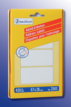 Adress-Etiketten für Schreibmaschine